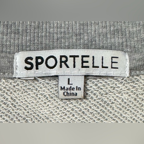 Sportelle Ladies Sweatshirt Silky Front Asian Floral Gray Coral Size Large EUC - Picture 4 of 5